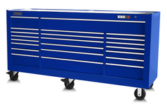 Proto® 550S 88" Workstation - 22 Drawer, Gloss Blue - Top Tool & Supply