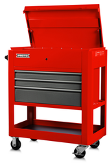 Proto® Heavy Duty Utility Cart- 3 Drawer Safety Red and Grey - Top Tool & Supply