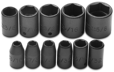 Proto® 1/4" Drive 11 Piece Impact Socket Set - 6 Point - Top Tool & Supply