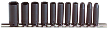 Proto® 1/4" Drive 11 Piece Deep Impact Socket Set - 6 Point - Top Tool & Supply