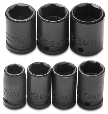 Proto® 1/4" Drive 7 Piece Metric Impact Socket Set - 6 Point - Top Tool & Supply