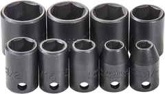 Proto® 3/8" Drive 9 Piece Impact Socket Set - 6 Point - Top Tool & Supply