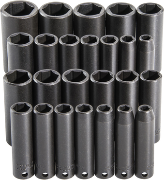 Proto® 3/8" Drive 25 Piece  Deep Impact Socket Set - 6 Point - Top Tool & Supply