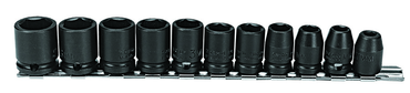 Proto® 3/8" Drive 11 Piece Metric Impact Socket Set - 6 Point - Top Tool & Supply