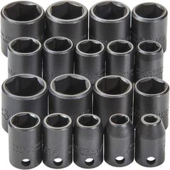 Proto® 3/8" Drive 18 Piece Universal Impact Socket Set - 6 Point - Top Tool & Supply