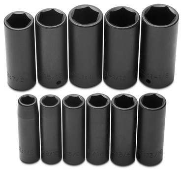 Proto® 1/2" Drive 11 Piece Deep Impact Socket Set - 6 Point - Top Tool & Supply