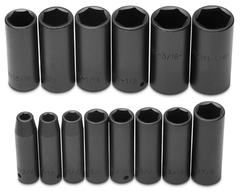 Proto® 1/2" Drive 15 Piece Deep Impact Socket Set - 6 Point - Top Tool & Supply