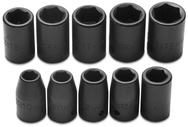 Proto® 1/2" Drive 10 Piece Metric Impact Socket Set - 6 Point - Top Tool & Supply