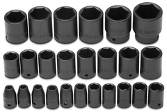 Proto® 1/2" Drive 25 Piece Metric Impact Socket Set - 6 Point - Top Tool & Supply