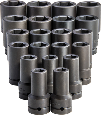 Proto® 1" Drive 21 Piece Deep Impact Socket Set - 6 Point - Top Tool & Supply