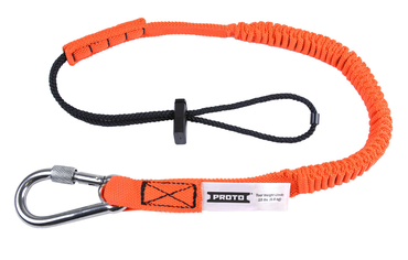 Proto® Elastic Lanyard With Screw Gate Carabiner - 15 lb. - Top Tool & Supply