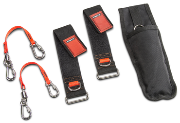 Proto® Tethering D-Ring Pouch Set with One Pocket, Retractable Lanyard, and D-Ring Wrist Strap System with (2) JWS-DR and (2) JLANWR6LB - Top Tool & Supply