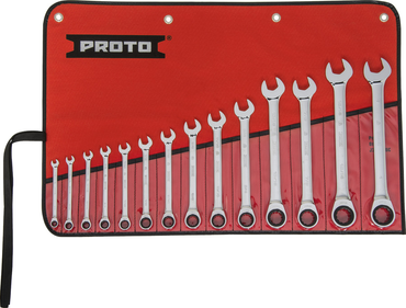 Proto® 14 Piece Full Polish Combination Non-Reversible Ratcheting Wrench Set - 12 Point - Top Tool & Supply