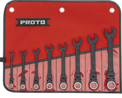 Proto® 8 Piece Black Chrome Combination Locking Flex-Head Ratcheting Wrench Set - Spline - Top Tool & Supply