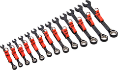 Proto® Tether-Ready 13 Piece Black Chrome Reversible Combination Ratcheting Wrench Set - Spline - Top Tool & Supply