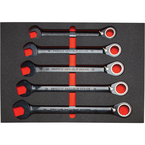 Proto® Foamed 22 Piece Metric Reversible Ratcheting Combination Wrench Set - Black Chrome- Spline - Top Tool & Supply