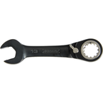 Proto® Black Chrome Combination Stubby Reversible Ratcheting Wrench 15 mm - Spline - Top Tool & Supply