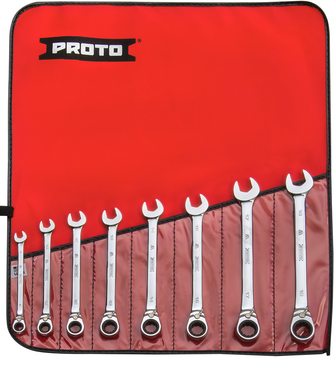 Proto® 8 Piece Full Polish Metric Ratcheting Wrench Set - 12 Point - Top Tool & Supply