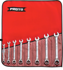 Proto® 8 Piece Full Polish Metric Ratcheting Wrench Set - 12 Point - Top Tool & Supply