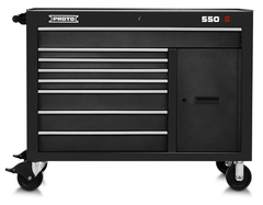 Proto® 550S 50" Workstation - 8 Drawer & 1 Shelf, Dual Black - Top Tool & Supply