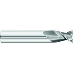 1/2 x 1/2 x 1-1/4 x 3 OAL Square 2 Flute Carbide End Mill for Aluminum - Weldon Shank- Uncoated - Top Tool & Supply