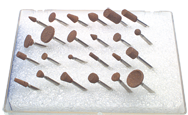 #150 - Contains: 24 Aluminum Oxide Points; For: Machines that hold 3/32 Shanks - Mounted Point Kit for Flex Shaft Grinder - Top Tool & Supply