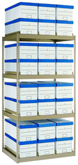 42 x 32.88 x 84'' - 4 Level Records Storage Rack (Tan) - Top Tool & Supply