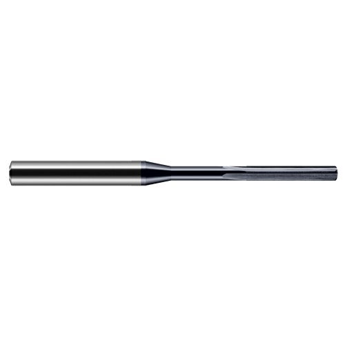 Miniature Reamers - 0.0091″ Reamer Diameter × 0.0620″ (1/16″) Margin Length Carbide Reamer, 4 Flutes, AlTiN Coated - Exact Industrial Supply