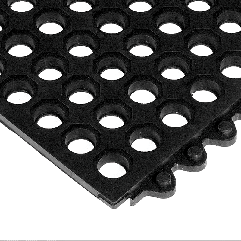 24 / Seven Floor Mat - 3' x 3' x 5/8" ThickÂ (Black Drainage All Purpose) - Top Tool & Supply