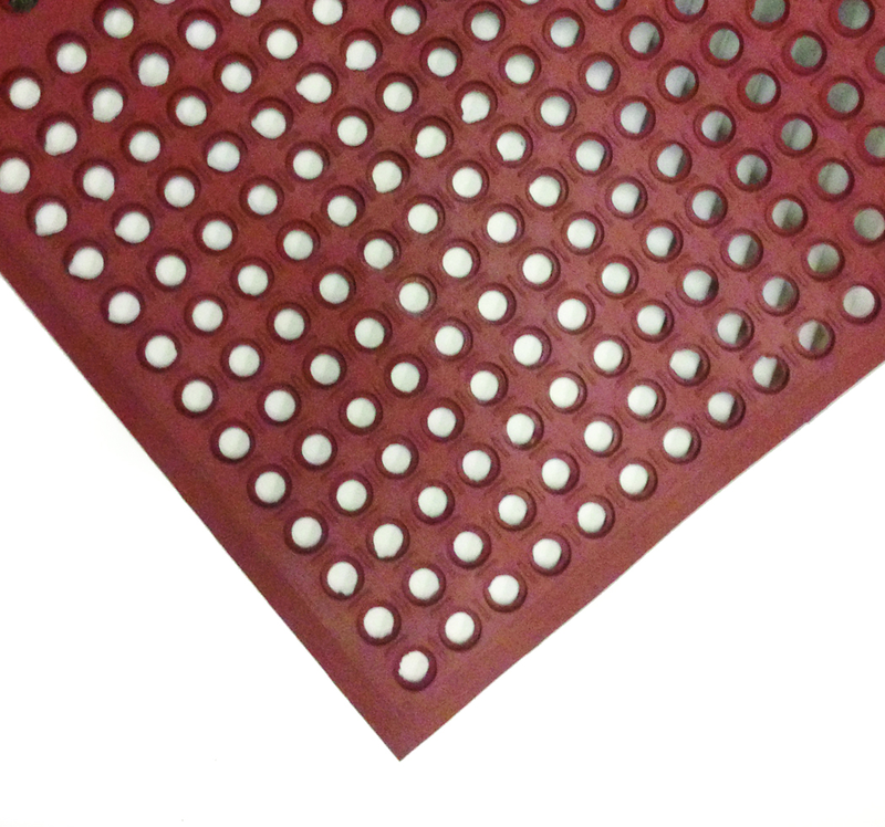3' x 5' x 1/2" Thick Drainage MatÂ - Red - Top Tool & Supply