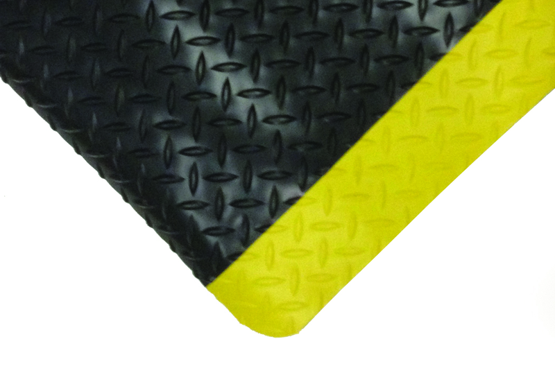 2' x 75' x 9/16" Thick Diamond Comfort Mat - Yellow/Black - Top Tool & Supply