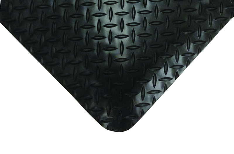 4' x 75' x 11/16" Thick Diamond Comfort Mat - Black - Top Tool & Supply