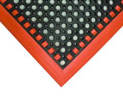 40" x 52" x 7/8" Thick Safety Wet / Dry Mat - Black / Orange - Top Tool & Supply