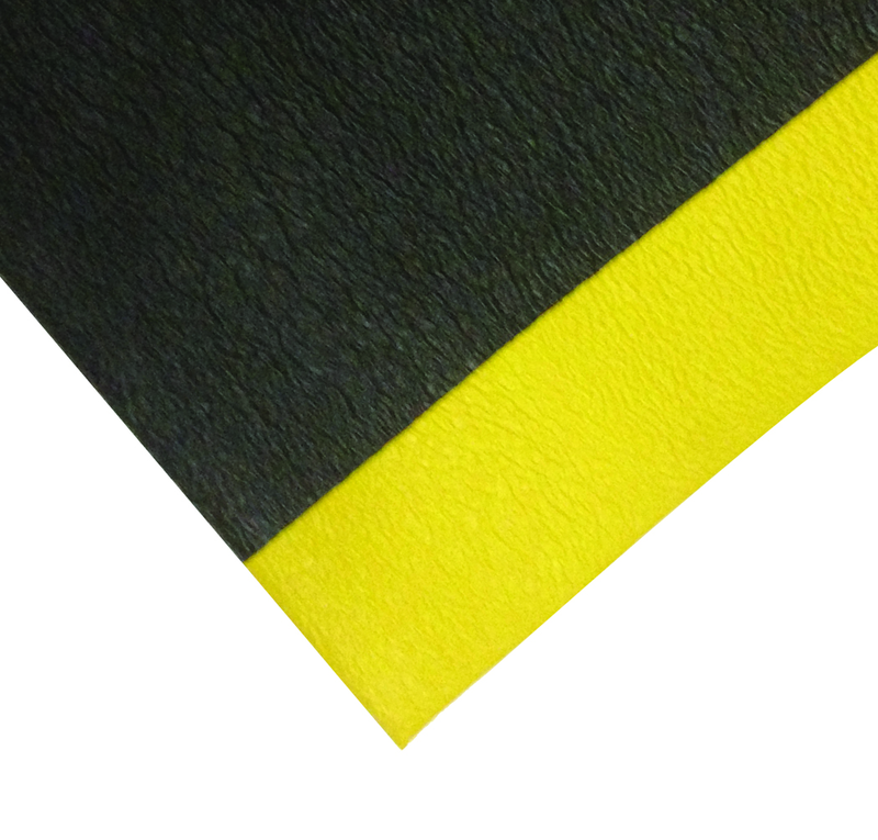 4' x 60' x 3/8" Safety Soft Comfot Mat - Yellow/Black - Top Tool & Supply