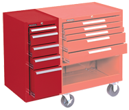185 Red 5-Drawer Hang-On Cabinet w/ball bearing Drawer slides - For Use With 273, 275 or 278 - Top Tool & Supply