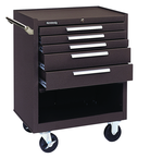 5-Drawer Roller Cabinet w/ball bearing Dwr slides - 35'' x 18'' x 27'' Brown - Top Tool & Supply