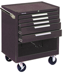 5-Drawer Roller Cabinet w/ball bearing Dwr slides - 35'' x 20'' x 29'' Brown - Top Tool & Supply