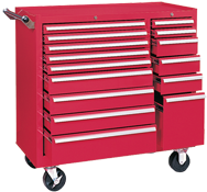 315X 15-Drawer Maintenance Cart - 35'' x 18'' x 39.38'' Red - Top Tool & Supply