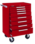 8-Drawer Roller Cabinet w/ball bearing Dwr slides - 39'' x 18'' x 27'' Red - Top Tool & Supply