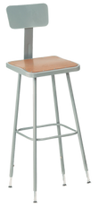 19 - 27" Adjustable Stool With Backrest - Top Tool & Supply