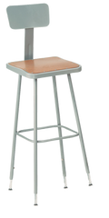25" - 33" Adjustable Stool With Backrest - Top Tool & Supply