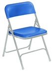 Plastic Folding Chair - Plastic Seat/Back Steel Frame - Blue - Top Tool & Supply