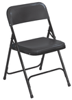 Plastic Folding Chair - Plastic Seat/Back Steel Frame - Black - Top Tool & Supply