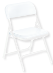 Plastic Folding Chair - Plastic Seat/Back Steel Frame - White - Top Tool & Supply