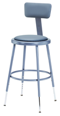 19" - 27" Adjustable Padded Stool With Padded Backrest - Top Tool & Supply