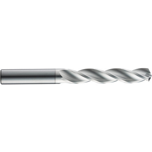 3.8 mm Dia. × 6 mm Shank × 24 mm Flute Length × 66 mm OAL, 3xD, 124°, Uncoated, 3 Flute, External, Round Solid Carbide Drill - Exact Industrial Supply