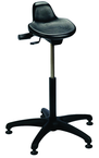 Sit Stand - 14" Soft Polyurethane, Contoured, Tilting Seat,  27" Dia.-Stable 5 Star Base with Heavy Duty Stationary Glides, Seat height 20"-30" - Top Tool & Supply