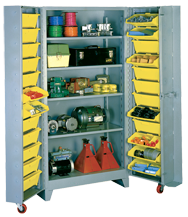 38 x 28 x 76'' (24 Bins Included) - Bin Storage Cabinet - Top Tool & Supply