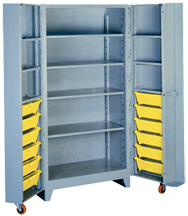 38 x 28 x 76'' (12 Bins Included) - Bin Storage Cabinet - Top Tool & Supply