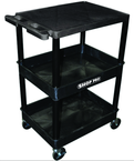 Utility Cart Plus 3 Top Flat & 2 Bottom Tub Shelves - 24" x 18" x 36-1/2" - Top Tool & Supply